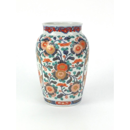 532 - Japanese Imari porcelain vase hand painted with figures and flowers, 26cm high