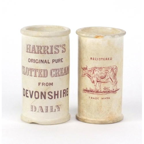 697 - Two 19th century pottery clotted cream pots comprising a Devonshire clotted cream of Strand London e... 