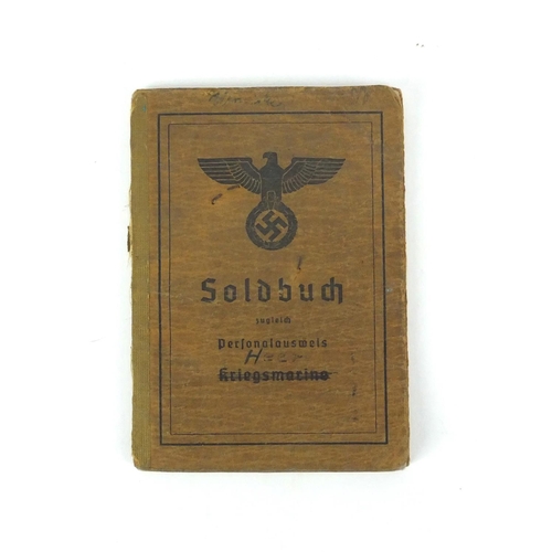 296 - German Military interest soldiers personnel pass book with ink inscriptions and photograph