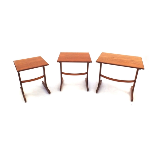 2070 - G plan nest of three teak tables, the largest 52cm high x 56cm wide x 40cm deep