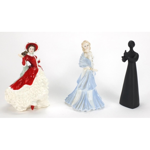 2337 - Three collectable figurines comprising Coalport, Catherine, Royal Doulton Peace HN2433 and Royal Dou... 