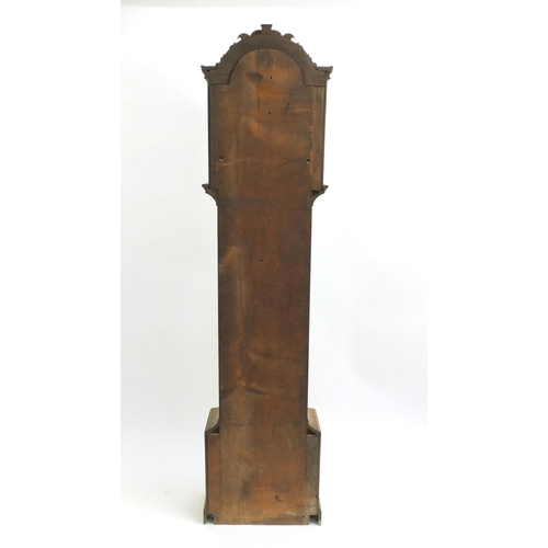 2065 - Victorian oak long case clock, the brass dial engraved Bacer Malling, 200cm high