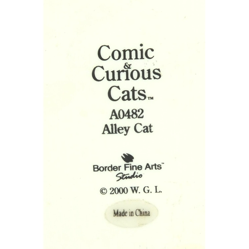 2236 - Comic and Curious Cats by Border Fine Arts including Down the Pan A1297, Any Umbrellas? A3086 and Th... 