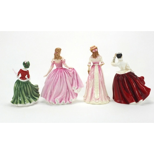 2332 - Four Royal Doulton figurines comprising Just For You HN4236, Gail HN2937, Christmas Day HN4757 and J... 