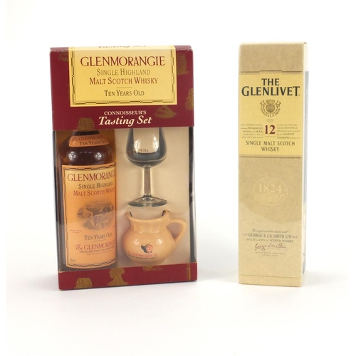 2232 - Two bottles of whisky both boxed,  70cl bottle of The Glenlivet 12years old and  Glenmorangie 10 yea... 