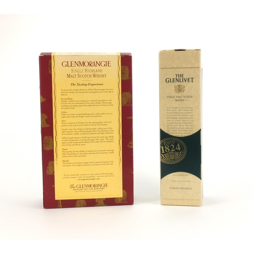 2232 - Two bottles of whisky both boxed,  70cl bottle of The Glenlivet 12years old and  Glenmorangie 10 yea... 