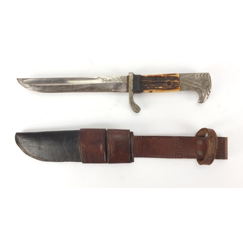 350 - World War II German Military interest Nazi Police eagle head dagger, stamped S.Div.937 and Schloss, ... 