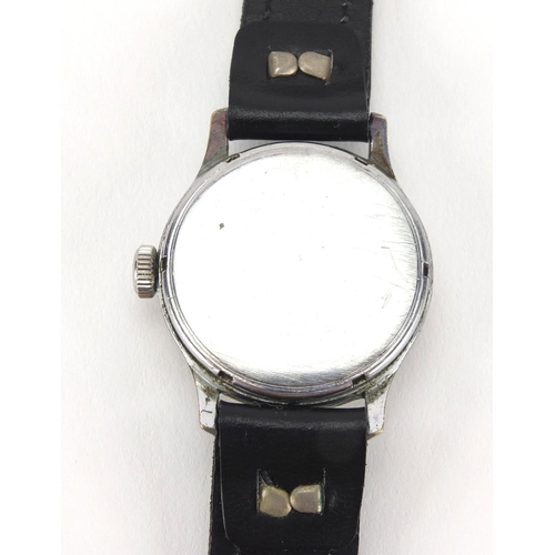 306 - Military interest Timor wristwatch with subsidiary dial and luminous hands, 3.1cm in diameter exclud... 