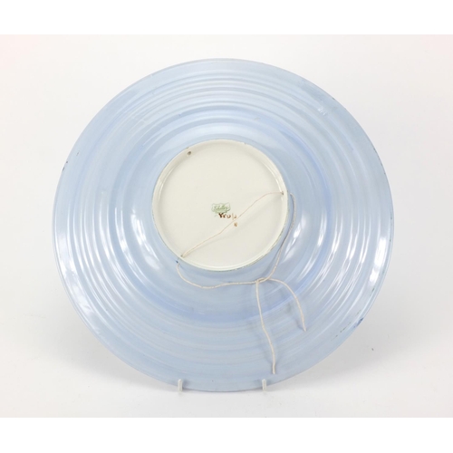 752 - Art Deco Shelley drip ware charger, factory marks to the reverse, 36cm in diameter