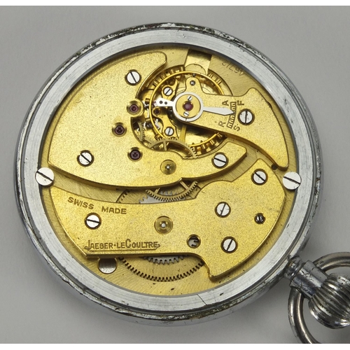 311 - Military Jaeger-LeCoultre pocket watch with luminous hands, impressed crows foot and FO27377 to the ... 