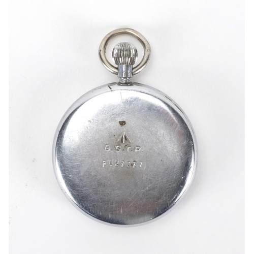 311 - Military Jaeger-LeCoultre pocket watch with luminous hands, impressed crows foot and FO27377 to the ... 