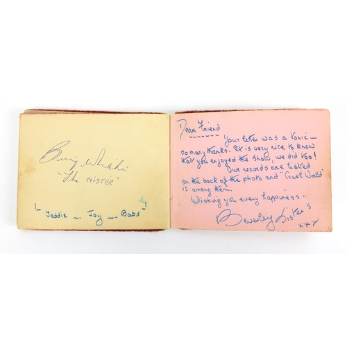 161 - 1950's/1960's good autograph album containing ink signatures, some sporting, including  Laurel and H... 