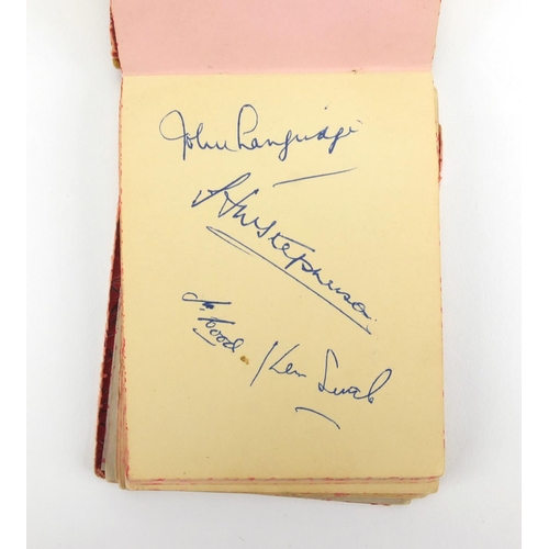 161 - 1950's/1960's good autograph album containing ink signatures, some sporting, including  Laurel and H... 