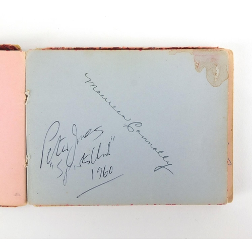 161 - 1950's/1960's good autograph album containing ink signatures, some sporting, including  Laurel and H... 