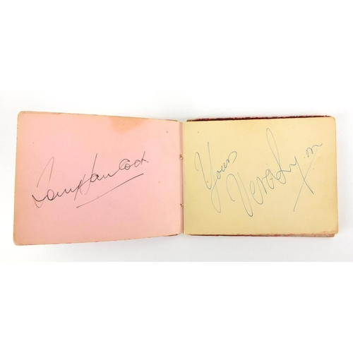 161 - 1950's/1960's good autograph album containing ink signatures, some sporting, including  Laurel and H... 