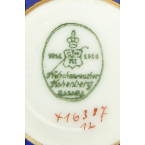 667 - Three continental cups and saucers comprising Meissen KPM and a Hutschenreuther  examples, the Meiss... 