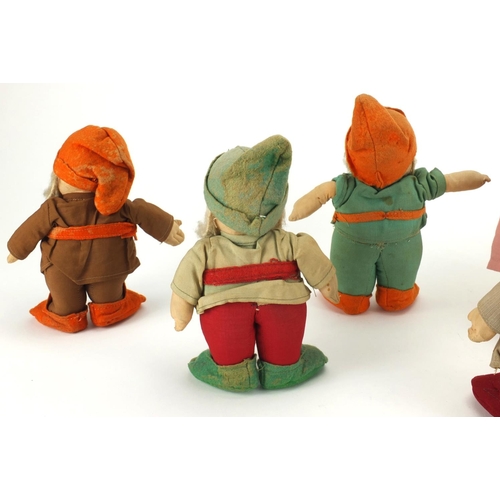 368 - Walt Disney Snow and the Seven Dwarfs felt toy set, probably by Chad Valley, the largest 31cm in len... 