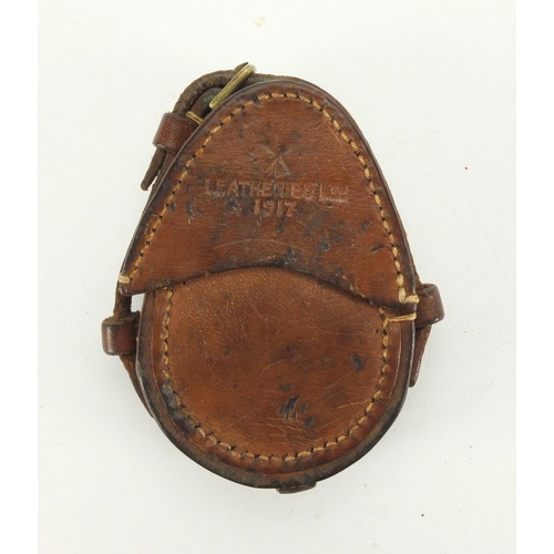 271 - British Military World War I compass with leather Leatheries case, numbered 52412 and inscribed A We... 