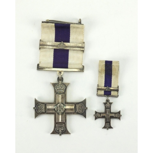 242 - British Military Military Cross reputedly awarded to FREDERICK JAMES KIRBY with dress medal, the med... 