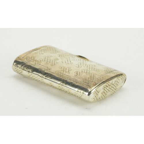 822 - Rectangular Georgian silver snuff box with hinged lid and engraved decoration, A.K London 1803, 7cm ... 