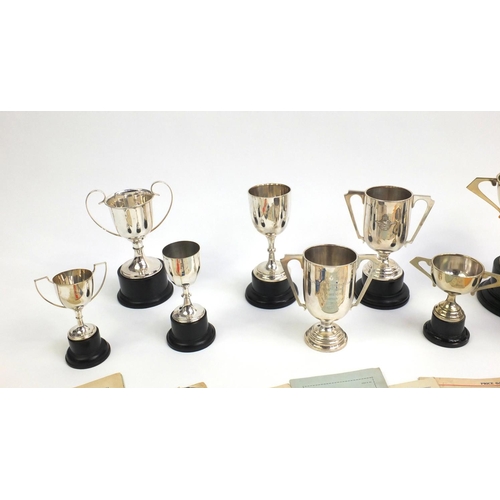 314 - 1930's RAF boxing trophies and ephemera relating to Air Craftsmen House, including three silver trop... 