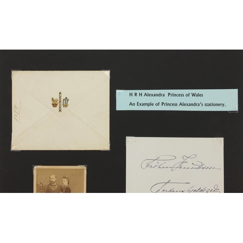 181 - HRH Alexandra Princess of Wales ephemera including an example of Princess Alexandra's Stationary, ph... 