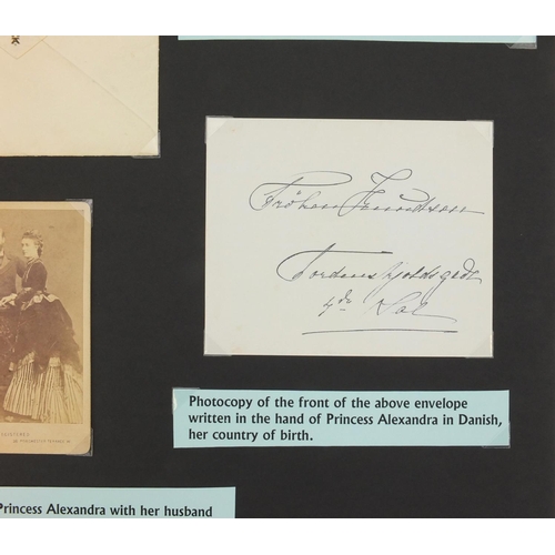 181 - HRH Alexandra Princess of Wales ephemera including an example of Princess Alexandra's Stationary, ph... 