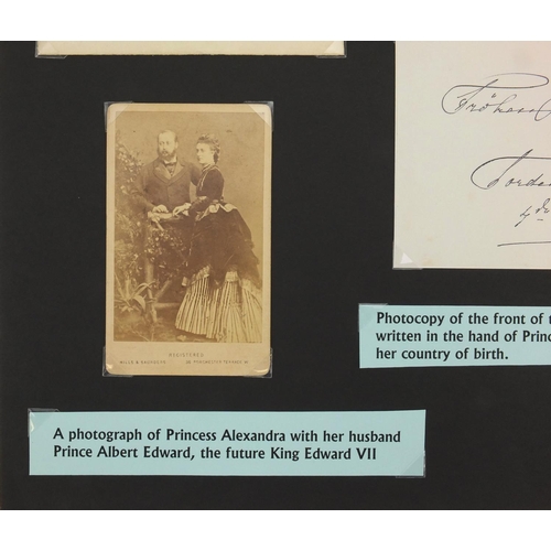 181 - HRH Alexandra Princess of Wales ephemera including an example of Princess Alexandra's Stationary, ph... 