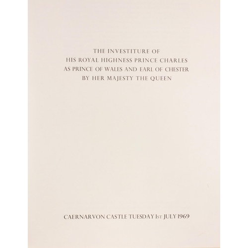 182 - Charles Prince of Wales Investiture 1969 ephemera, the largest 36cm x 30cm