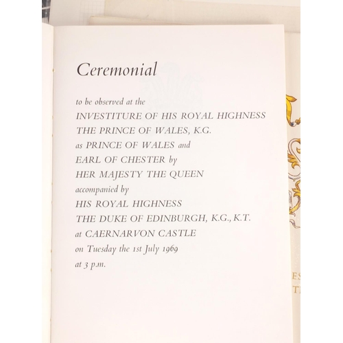 182 - Charles Prince of Wales Investiture 1969 ephemera, the largest 36cm x 30cm