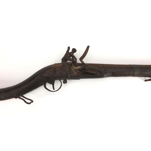 360 - Antique flintlock Jezail musket, 85cm in length