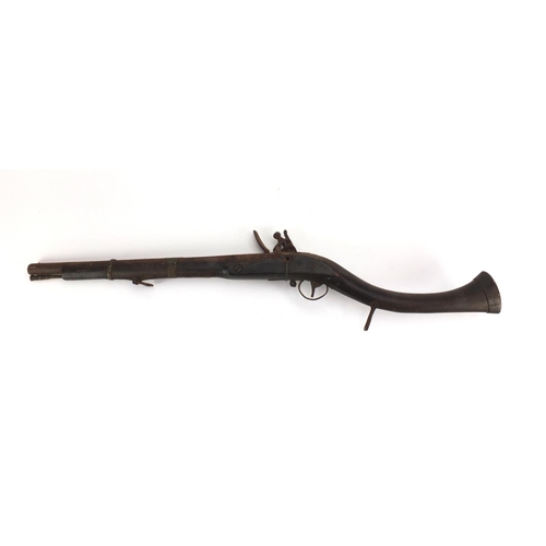 360 - Antique flintlock Jezail musket, 85cm in length