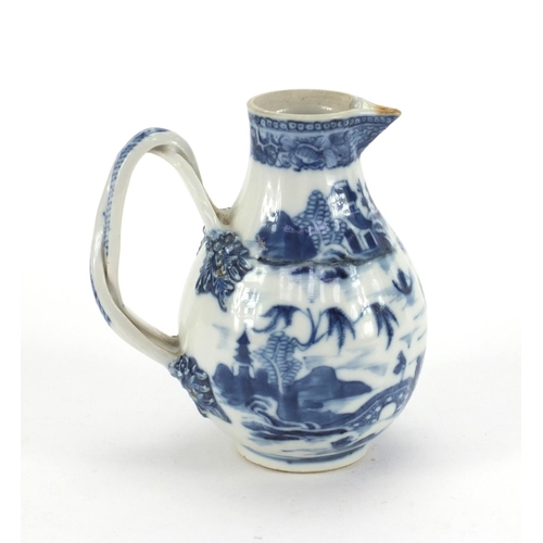 507 - 18th century Chinese blue and white porcelain sparrow beak jug, hand painted with willow pattern 11.... 