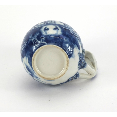 507 - 18th century Chinese blue and white porcelain sparrow beak jug, hand painted with willow pattern 11.... 