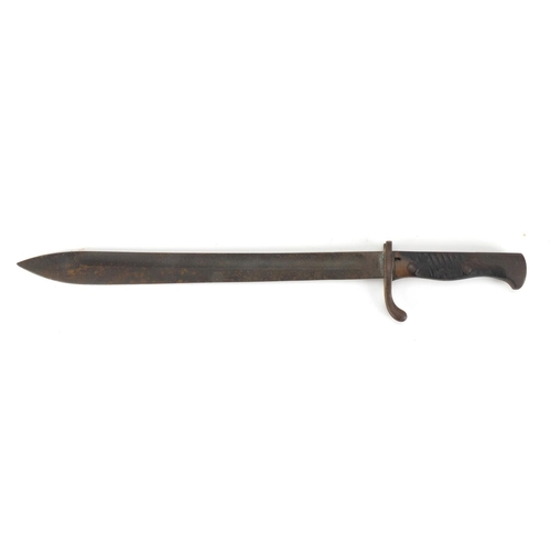 353 - German Military interest bayonet by V C Schilling with wooden grip, impressed marks to the blade, 49... 