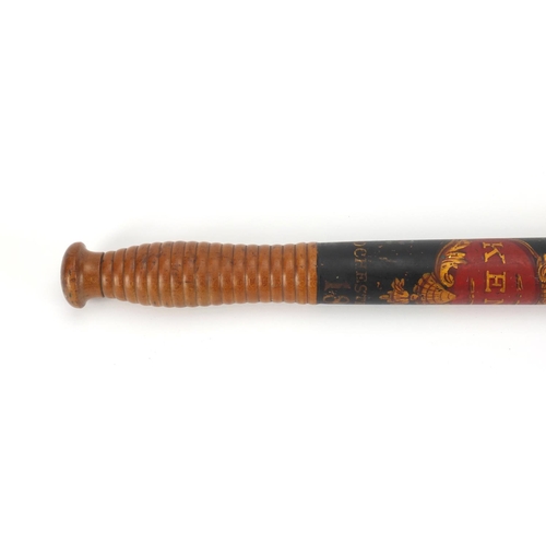 71 - Victorian Rochester Division Police truncheon, hand painted with coronet and VR motifs, impressed Pa... 