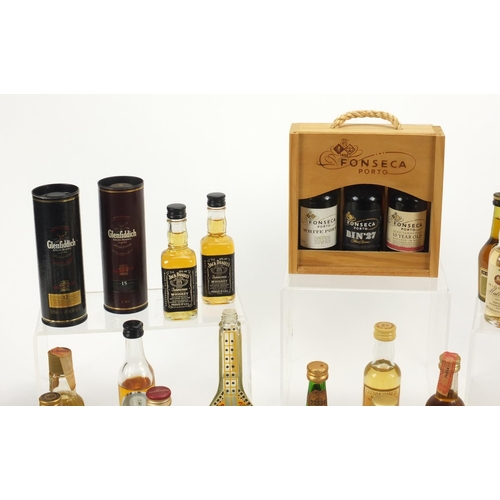 2259 - Collection of alcohol miniatures predominantly whiskey examples, including Glenfiddich, Chivas Regal... 