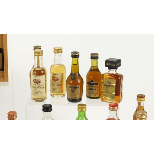 2259 - Collection of alcohol miniatures predominantly whiskey examples, including Glenfiddich, Chivas Regal... 