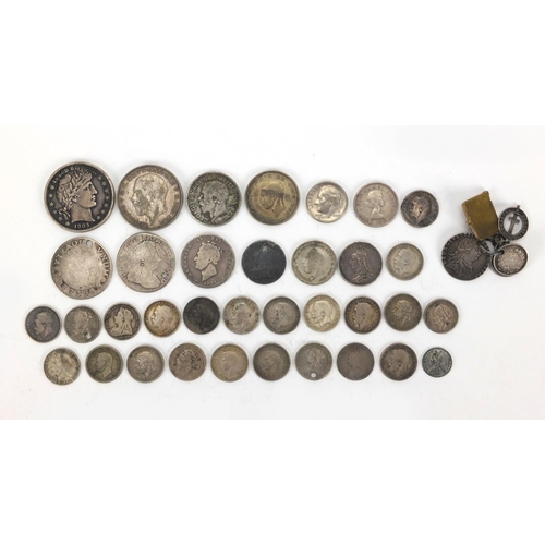 2592 - 18th century and later British and World coinage, mostly silver including 1887 six pence and George ... 