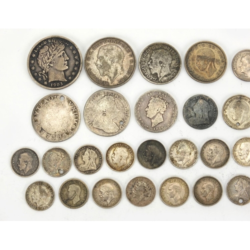 2592 - 18th century and later British and World coinage, mostly silver including 1887 six pence and George ... 