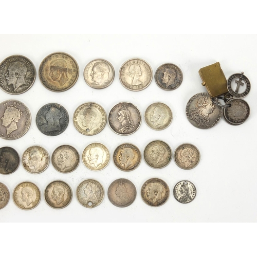 2592 - 18th century and later British and World coinage, mostly silver including 1887 six pence and George ... 