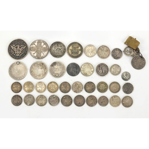 2592 - 18th century and later British and World coinage, mostly silver including 1887 six pence and George ... 