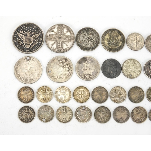 2592 - 18th century and later British and World coinage, mostly silver including 1887 six pence and George ... 