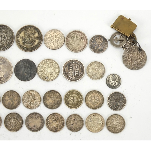 2592 - 18th century and later British and World coinage, mostly silver including 1887 six pence and George ... 