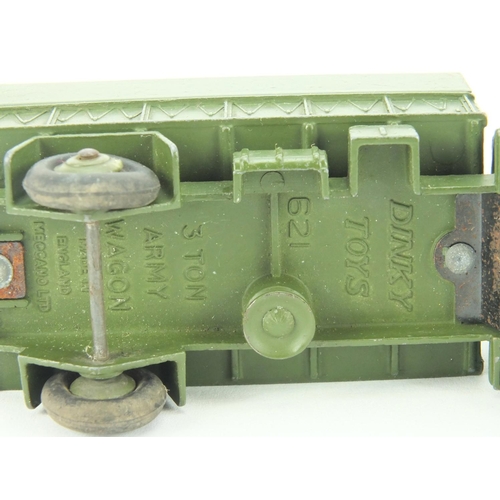 402 - Dinky toys army vehicles including army wagon 623, centurion tank 651 and three tonne army wagon 621... 