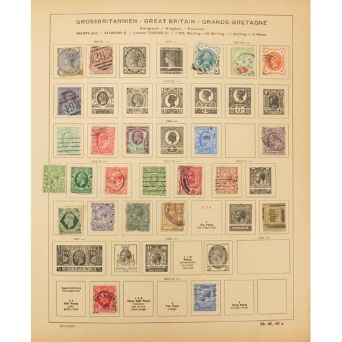 170 - Victorian and later British and World stamps housed in an album, including penny black, penny reds a... 