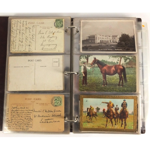 149 - Horse racing postcards some photographic, housed in an album including the Grand National 1923, SGT ... 