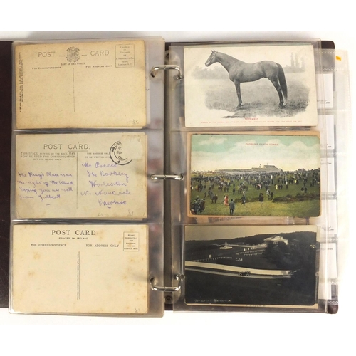 149 - Horse racing postcards some photographic, housed in an album including the Grand National 1923, SGT ... 