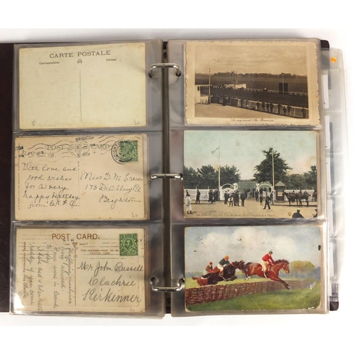 149 - Horse racing postcards some photographic, housed in an album including the Grand National 1923, SGT ... 