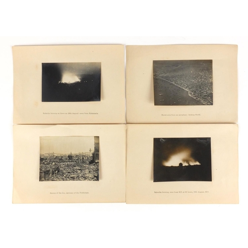 316 - Military interest black and white photographs of Salonika Fire 18th-19th August 1917, photographed b... 